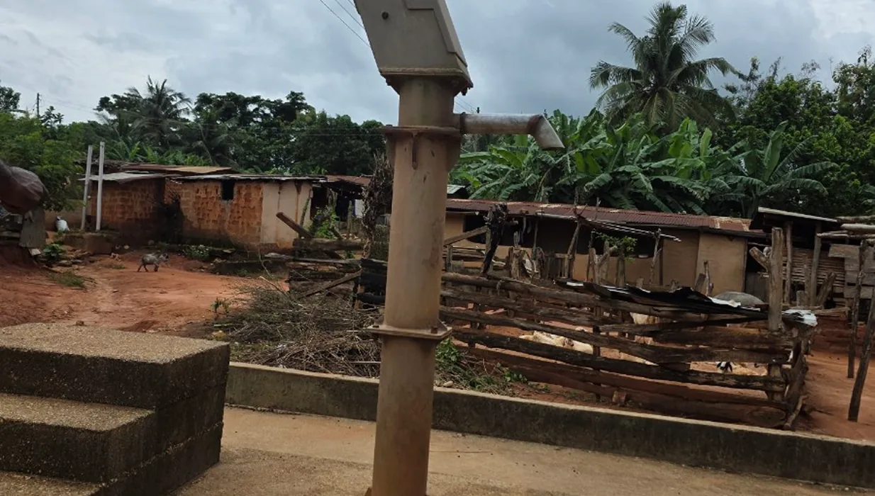 A water pump installed in the village