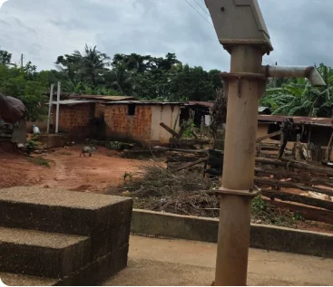 A water pump installed in the village